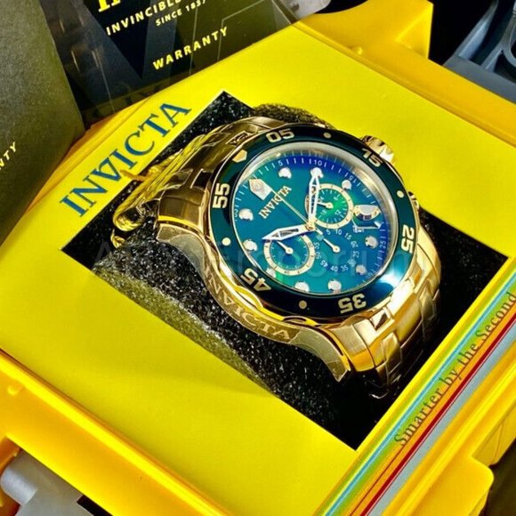 NEW Invicta 0075 Pro Diver SCUBA CLASSIC 48MM Green Dial Chronograph Watch - Picture 6 of 10